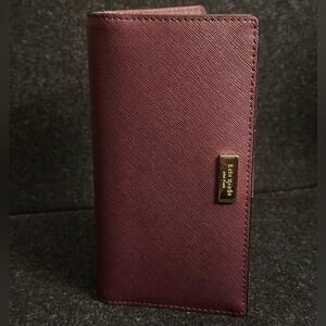 Kate Spade DeepPlum Wallet with Gold Accent